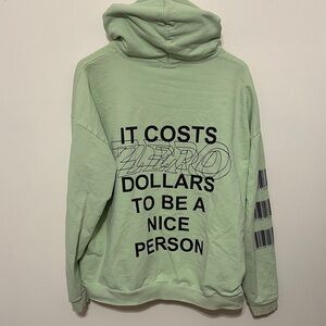 Mint Green Hoodie with Inspirational Print